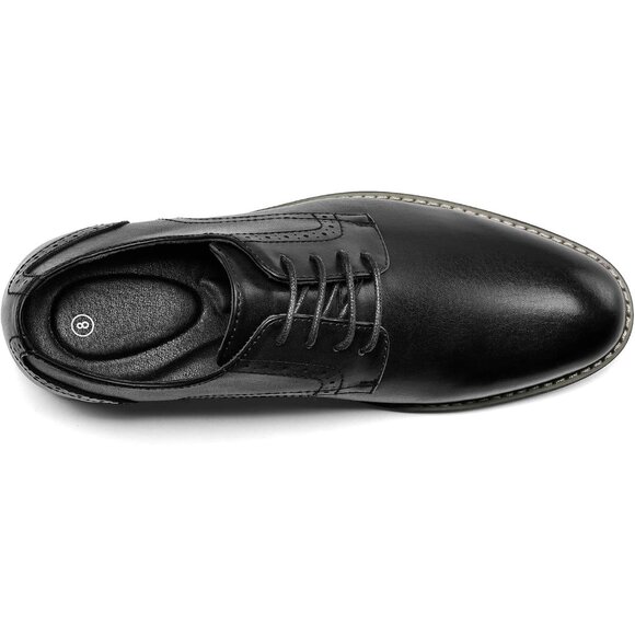 Men\'s Black Dress Shoes Formal Classic Business Lace up Oxford Shoes Wide Width main image 4